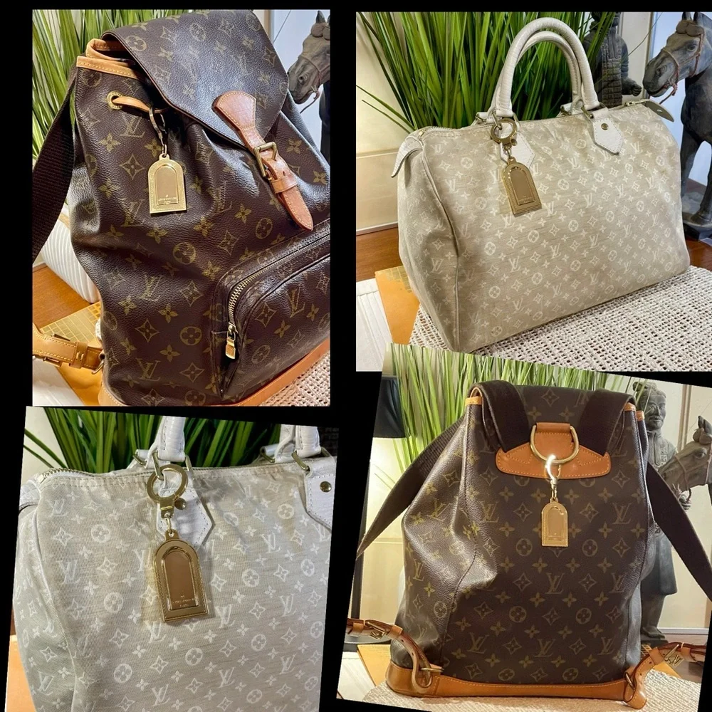 Louis Vuitton Porte-Cles Gold Luggage Tag or Bag Charm